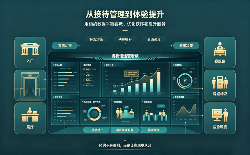 博物馆每天接待大量游客，为什么需要预约票务系统进行分流管理？