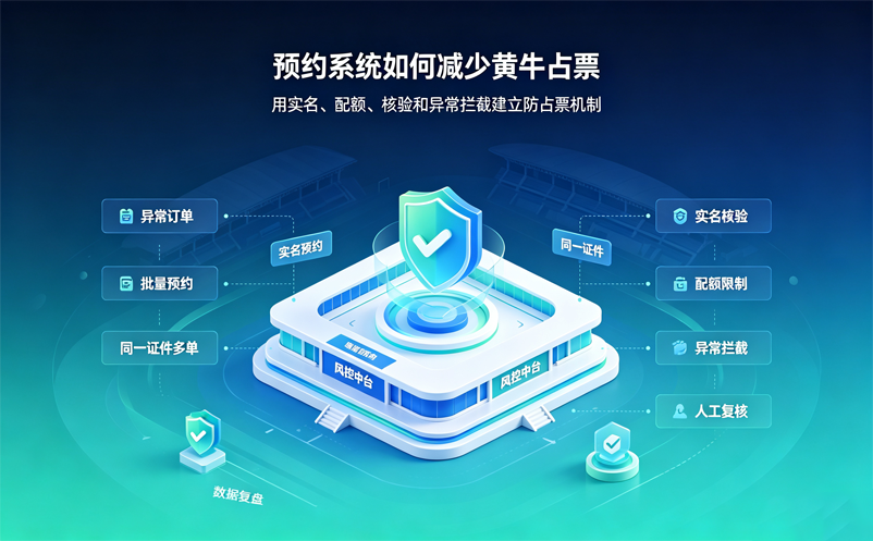 场馆预约系统如何减少黄牛占票和恶意重复预约？