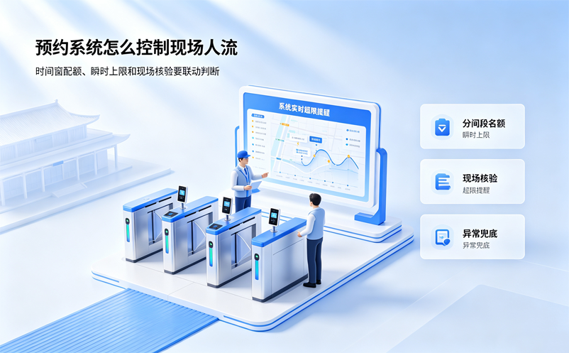 场馆预约系统如何设置分时段名额与瞬时接待上限？