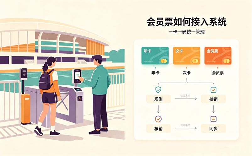 年卡、次卡和会员票如何接入场馆门票管理系统？